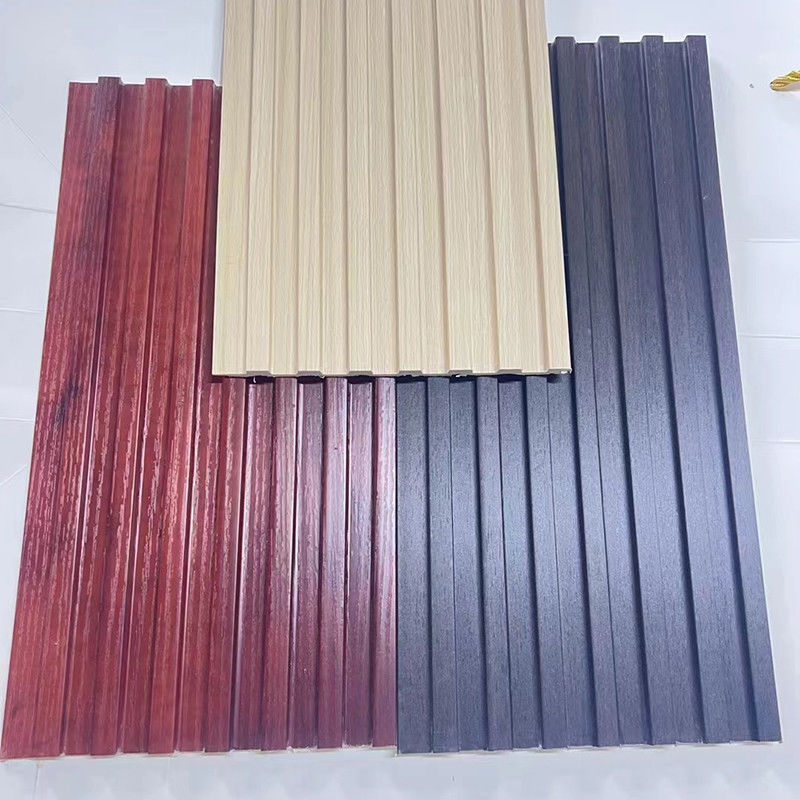 ผิวผิว WPC Fiber Grating Groove ป้องกันน้ํา ป้องกันไฟ ปรับผนังสําหรับตกแต่งบ้าน