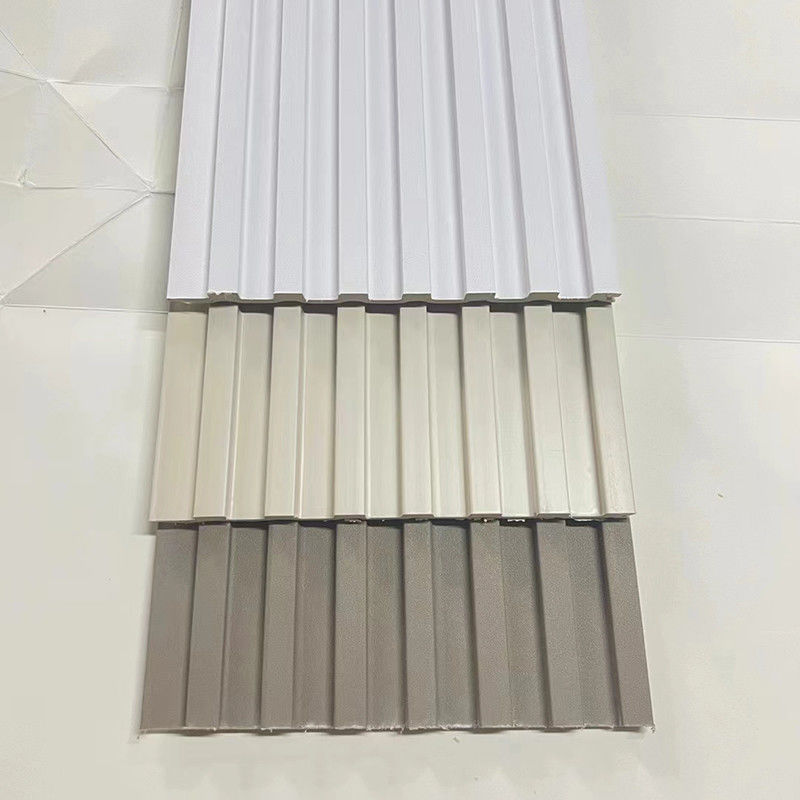 WPC Fiber Grating White Grey Brown Home Decorative Board พร้อมการติดตั้งง่าย / การบํารุงรักษาต่ํา